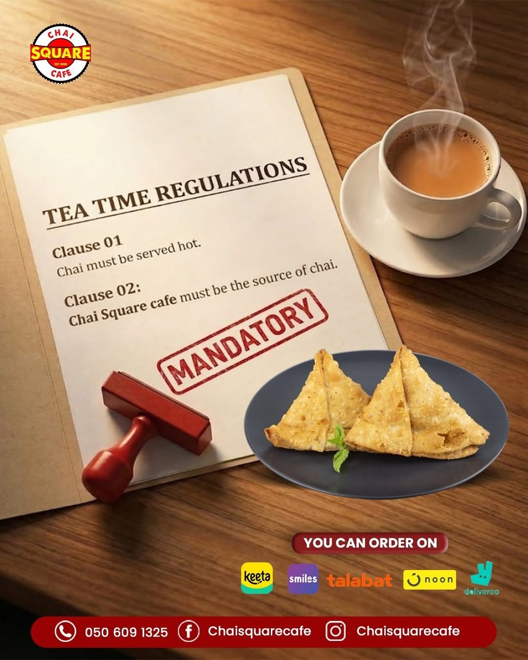 Chai Square Cafe Tea Time Regulations social post