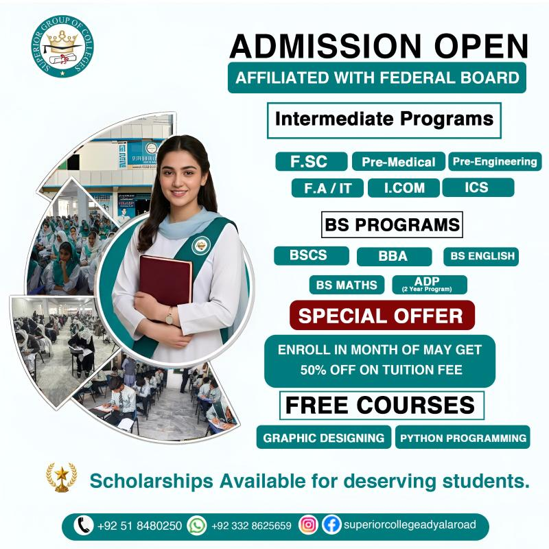 SUPERIOR College Adyala Road intermediate and BS programs creative